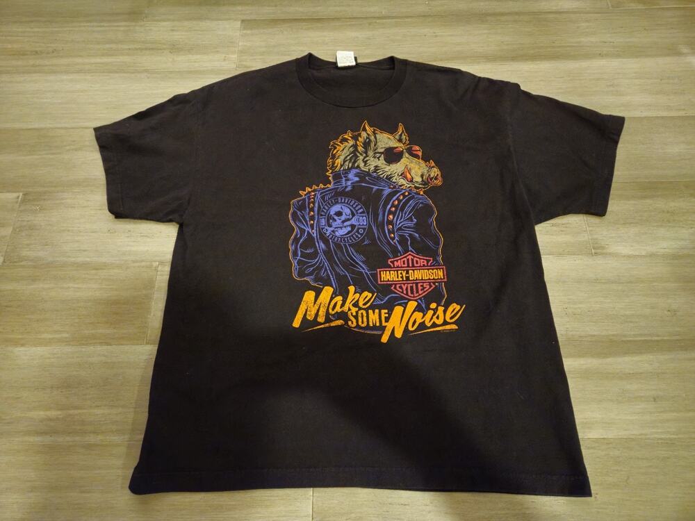 Harley Davidson Graphic Tshirt, Boar/Hog Rider, Black Xl. Flint mi